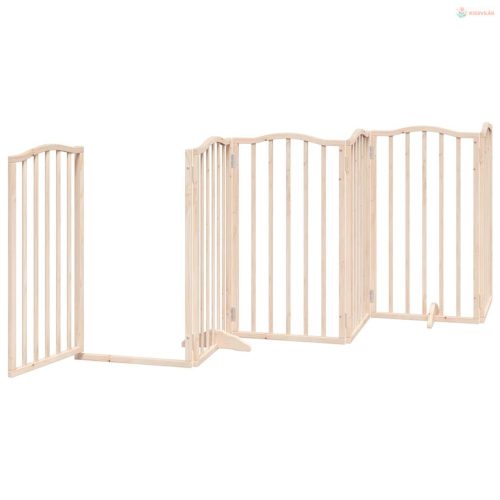 Összecsukható ajtós kutyakapu 6 panellel, 300 cm, nyárfa
