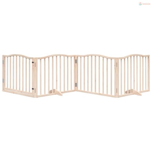 Nyárfa 4 paneles összecsukható kutyakapu ajtóval 320 cm