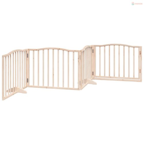 Nyárfa 4 paneles összecsukható kutyakapu ajtóval 320 cm