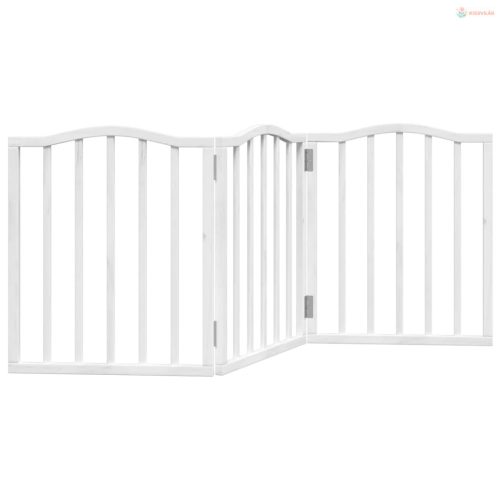Fehér nyárfa 3 paneles összecsukható kutyakapu 150 cm