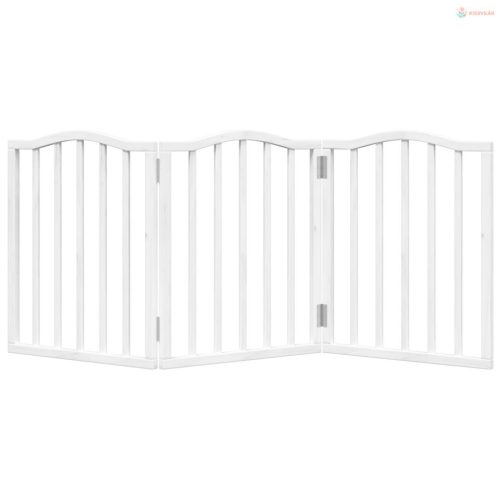 Fehér nyárfa 3 paneles összecsukható kutyakapu 150 cm