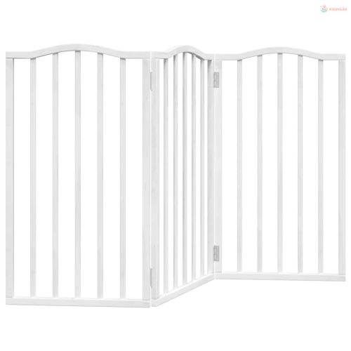 Fehér nyárfa 3 paneles összecsukható kutyakapu 150 cm