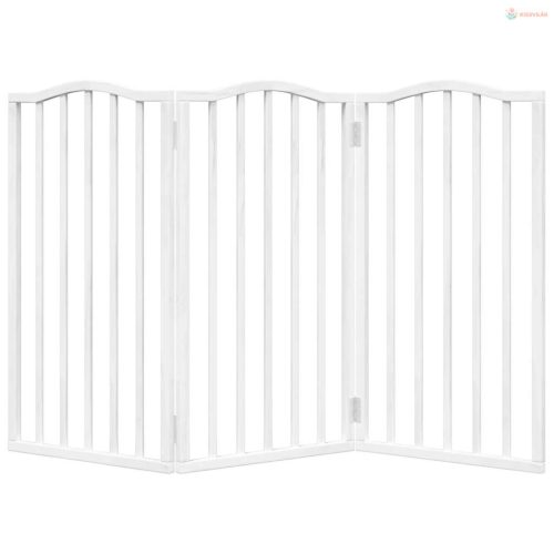 Fehér nyárfa 3 paneles összecsukható kutyakapu 150 cm