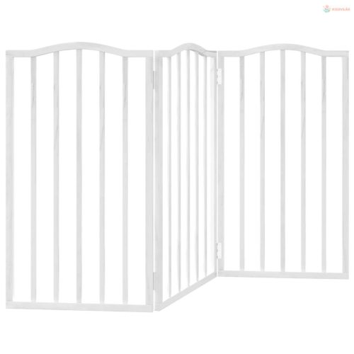 Fehér nyárfa 3 paneles összecsukható kutyakapu 150 cm