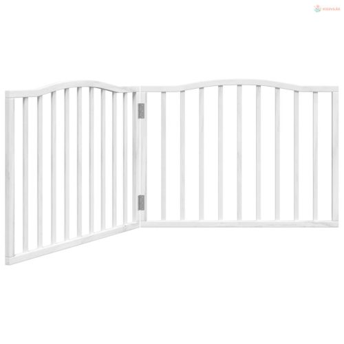 Fehér nyárfa 2 paneles összecsukható kutyakapu 160 cm