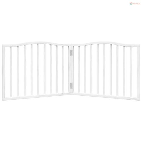 Fehér nyárfa 2 paneles összecsukható kutyakapu 160 cm