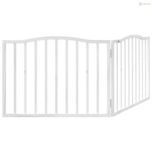 Fehér nyárfa 2 paneles összecsukható kutyakapu 160 cm