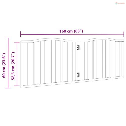 Fehér nyárfa 2 paneles összecsukható kutyakapu 160 cm