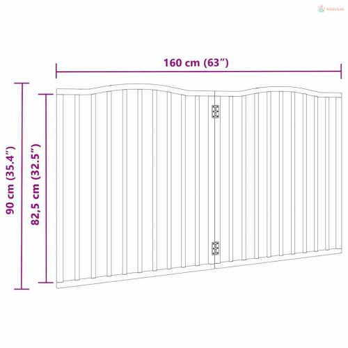 Fehér nyárfa 2 paneles összecsukható kutyakapu 160 cm