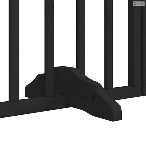 Fekete nyárfa 6 paneles összecsukható kutyakapu ajtóval 300 cm