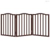 Barna nyárfa 3 paneles összecsukható kutyakapu 150 cm