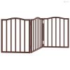 Barna nyárfa 3 paneles összecsukható kutyakapu 150 cm