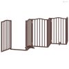 Barna nyárfa 6 paneles összecsukható kutyakapu ajtóval 300 cm