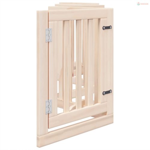 Összecsukható ajtós kutyakapu 6 panellel, 300 cm, nyárfa