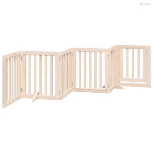 Összecsukható ajtós kutyakapu 6 panellel, 300 cm, nyárfa