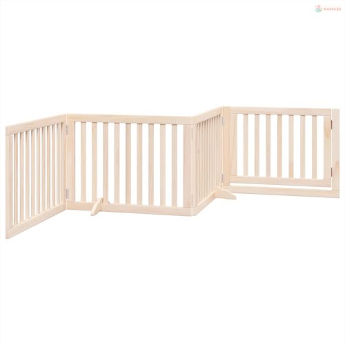 Nyárfa kutyakapu összecsukható ajtóval, 4 panellel, 320 cm