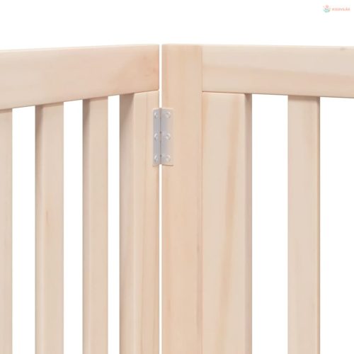 Nyárfa kutyakapu összecsukható ajtóval, 4 panellel, 320 cm