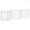 Fehér nyárfa 6 paneles összecsukható kutyakapu ajtóval 300 cm