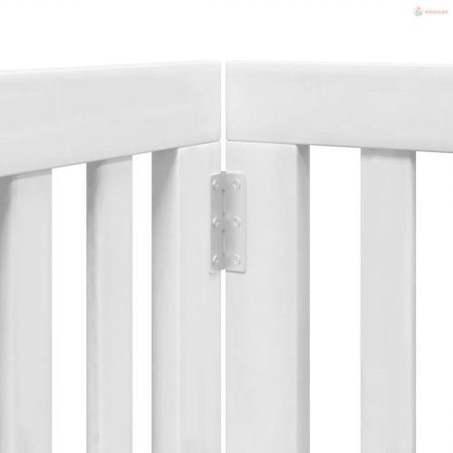 Fehér nyárfa 6 paneles összecsukható kutyakapu ajtóval 300 cm