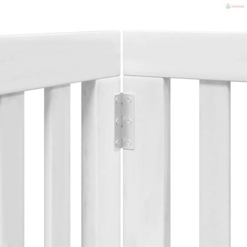 Fehér nyárfa 6 paneles összecsukható kutyakapu ajtóval 300 cm