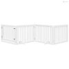 Fehér nyárfa 4 paneles összecsukható kutyakapu ajtóval 320 cm