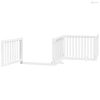Fehér nyárfa 4 paneles összecsukható kutyakapu ajtóval 320 cm