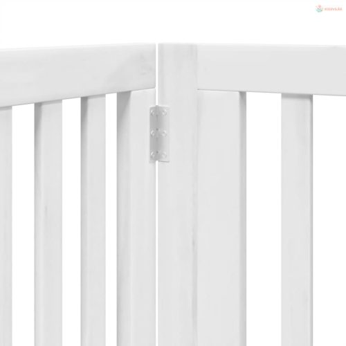 Fehér nyárfa 4 paneles összecsukható kutyakapu ajtóval 320 cm