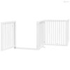 Fehér nyárfa 4 paneles összecsukható kutyakapu ajtóval 320 cm