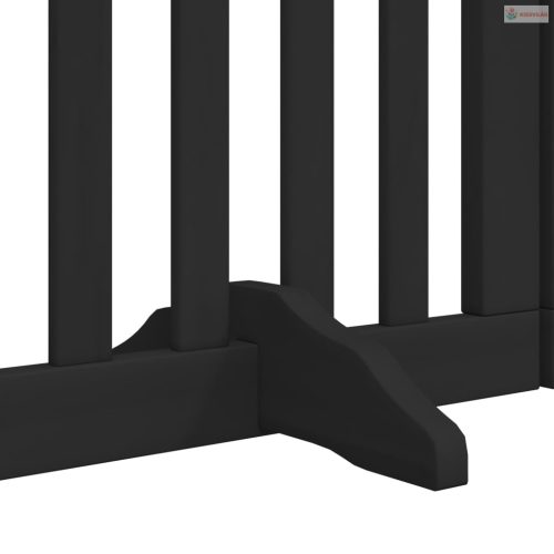 Fekete nyárfa 6 paneles összecsukható kutyakapu ajtóval 300 cm