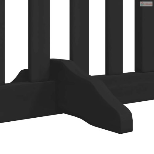 Fekete nyárfa 4 paneles összecsukható kutyakapu ajtóval 320 cm