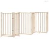 Tömör fenyőfa kutyakapu összecsukható ajtóval, 6 panel, 300 cm