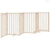 Tömör fenyőfa kutyakapu összecsukható ajtóval, 6 panel, 300 cm