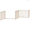 Tömör fenyőfa 4 paneles összecsukható kutyakapu ajtóval 320 cm