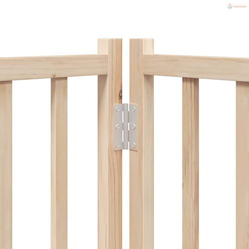 Tömör fenyőfa kutyakapu összecsukható ajtóval, 4 panellel, 320 cm