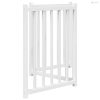 Fehér tömör fenyőfa 3 paneles összecsukható kutyakapu 150 cm