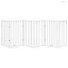 Fehér tömör fa 6 paneles összecsukható kutyakapu ajtóval 300 cm