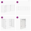 Fehér tömör fa 6 paneles összecsukható kutyakapu ajtóval 300 cm