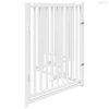 Fehér tömör fa 4 paneles összecsukható kutyakapu ajtóval 320 cm
