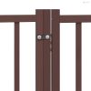 Barna tömör fa 6 paneles összecsukható kutyakapu ajtóval 300 cm