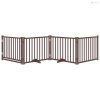 Barna tömör fa 4 paneles összecsukható kutyakapu ajtóval 320 cm