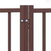 Barna tömör fa 4 paneles összecsukható kutyakapu ajtóval 320 cm