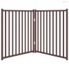 Barna tömör fenyőfa 2 paneles összecsukható kutyakapu 160 cm