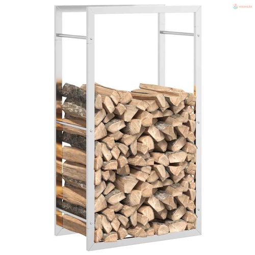 Rozsdamentes acél tűzifatároló 50x28x94 cm