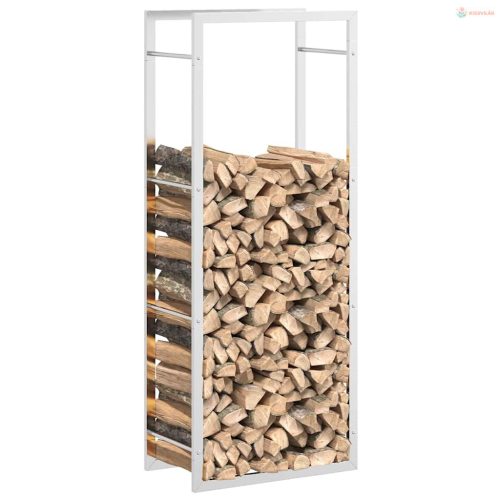 Rozsdamentes acél tűzifatároló 50x28x132 cm