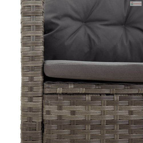 4 részes szürke polyrattan kerti ülőgarnitúra párnákkal