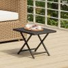 Fekete összecsukható polyrattan asztal 45 x 35 x 32 cm