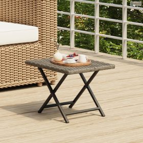 Szürke összecsukható polyrattan asztal 45x35x32 cm