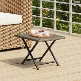 Szürke összecsukható polyrattan asztal 45x35x32 cm