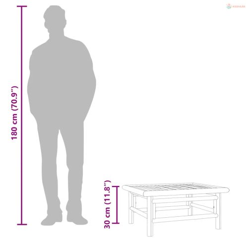 Bambusz kerti asztal 65 x 55 x 30 cm