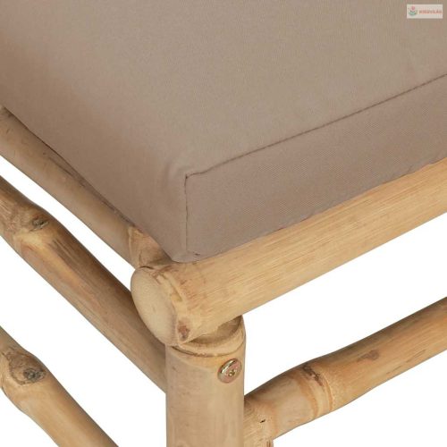 2 részes bambusz kerti ülőgarnitúra tópszínű párnákkal